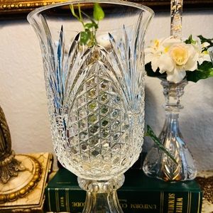 AJKA Crystal, Hungary, Handmade, 11.3” Clear Crystal Vase 24% Pb0 RTP $499